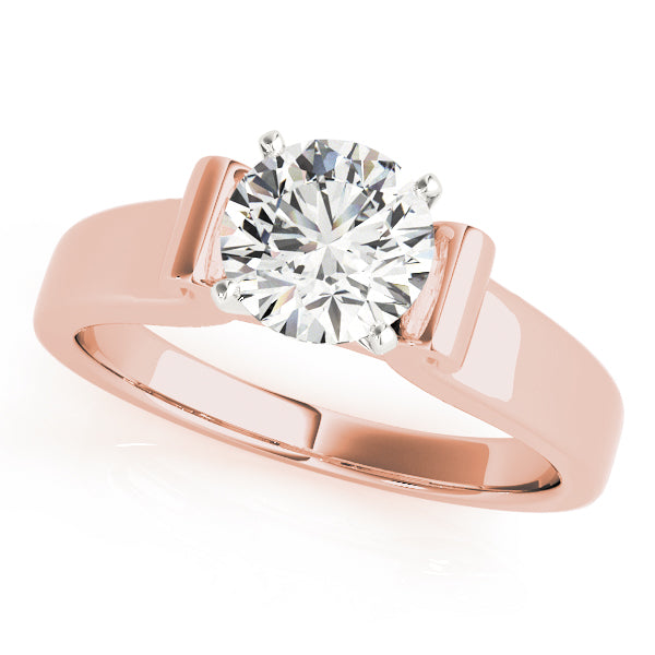 Romantic Solitaires Round Diamond Engagement Ring — 9K/18K Gold & Platinum