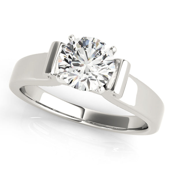 Romantic Solitaires Round Diamond Engagement Ring — 9K/18K Gold & Platinum