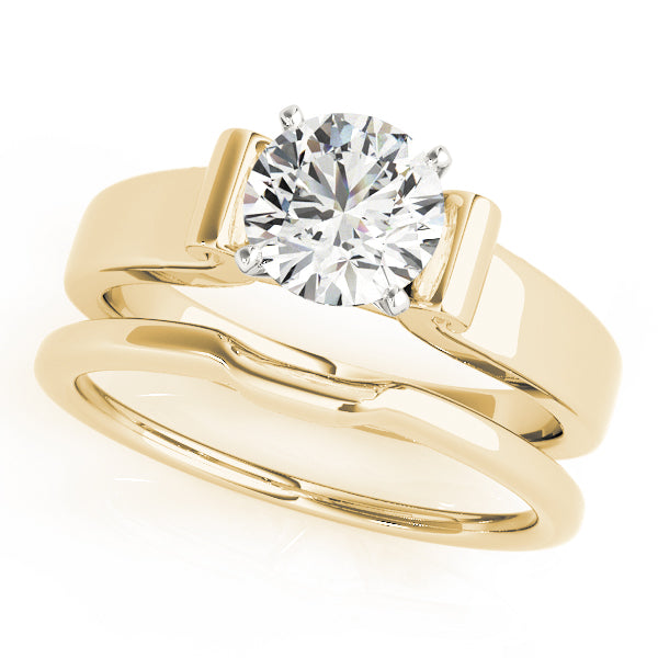 Romantic Solitaires Round Diamond Engagement Ring — 9K/18K Gold & Platinum