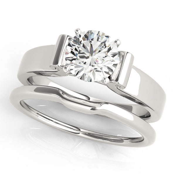 Romantic Solitaires Round Diamond Engagement Ring — 9K/18K Gold & Platinum