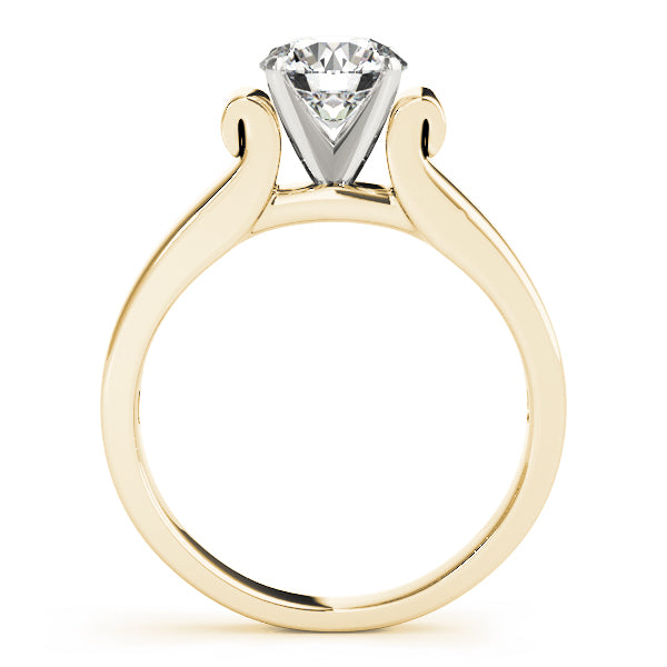 Romantic Solitaires Round Diamond Engagement Ring — 9K/18K Gold & Platinum