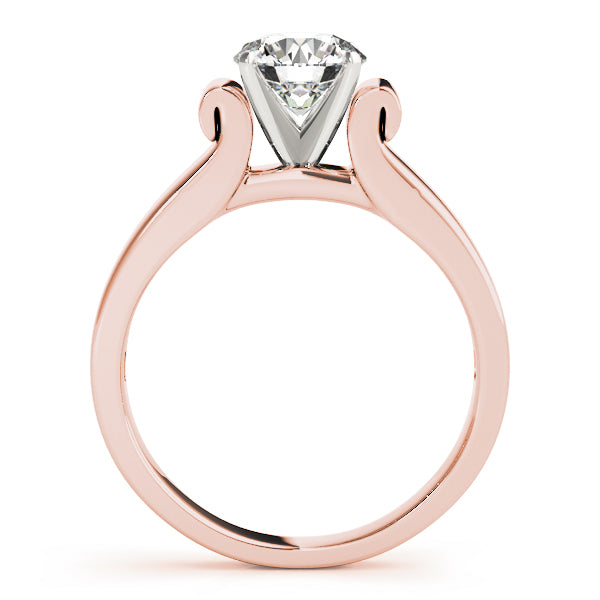 Romantic Solitaires Round Diamond Engagement Ring — 9K/18K Gold & Platinum