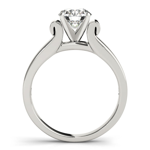 Romantic Solitaires Round Diamond Engagement Ring — 9K/18K Gold & Platinum