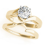 Statement Solitaires Round Diamond Engagement Ring — 9K/18K Gold & Platinum