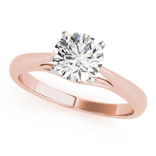 Lustrous Solitaires Any Shape Round Diamond Engagement Ring — 9K/18K Gold & Platinum