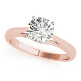 Lustrous Solitaires Any Shape Round Diamond Engagement Ring — 9K/18K Gold & Platinum