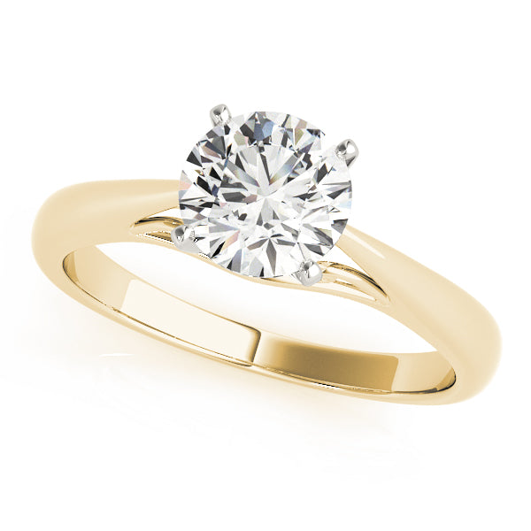Lustrous Solitaires Any Shape Round Diamond Engagement Ring — 9K/18K Gold & Platinum
