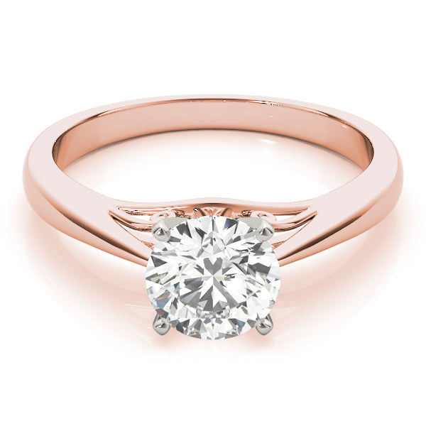 Lustrous Solitaires Any Shape Round Diamond Engagement Ring — 9K/18K Gold & Platinum