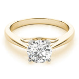 Lustrous Solitaires Any Shape Round Diamond Engagement Ring — 9K/18K Gold & Platinum