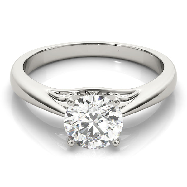 Lustrous Solitaires Any Shape Round Diamond Engagement Ring — 9K/18K Gold & Platinum