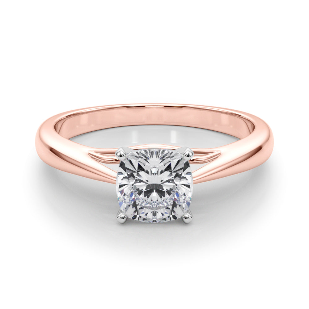 Lustrous Solitaires Any Shape Round Diamond Engagement Ring — 9K/18K Gold & Platinum
