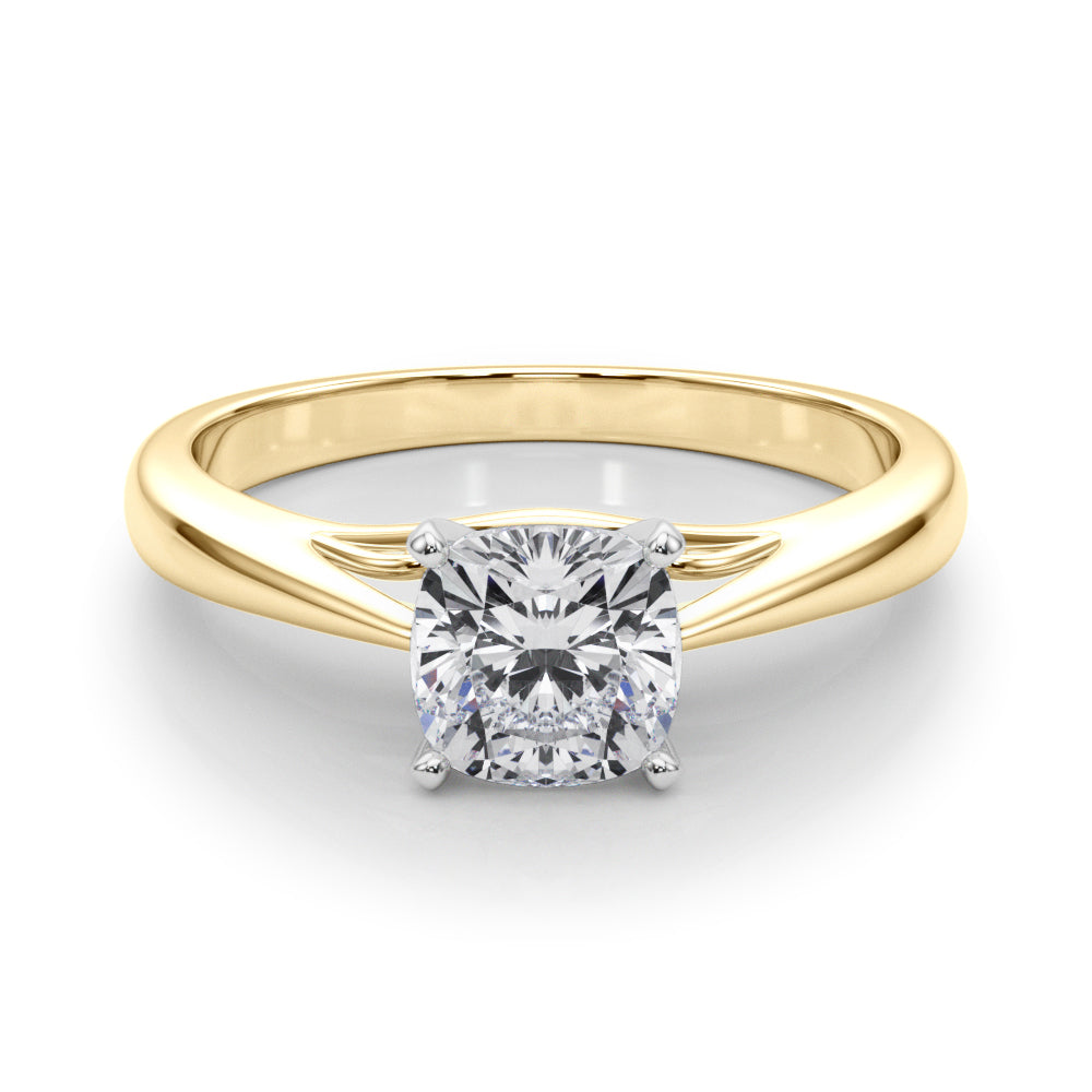 Lustrous Solitaires Any Shape Round Diamond Engagement Ring — 9K/18K Gold & Platinum