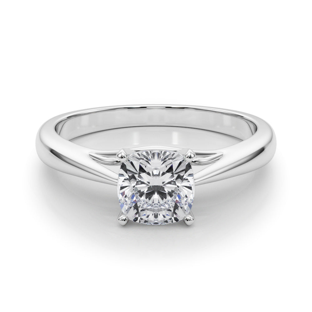 Lustrous Solitaires Any Shape Round Diamond Engagement Ring — 9K/18K Gold & Platinum