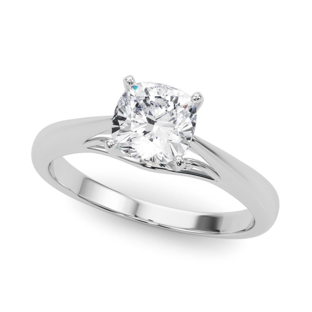 Lustrous Solitaires Any Shape Round Diamond Engagement Ring — 9K/18K Gold & Platinum