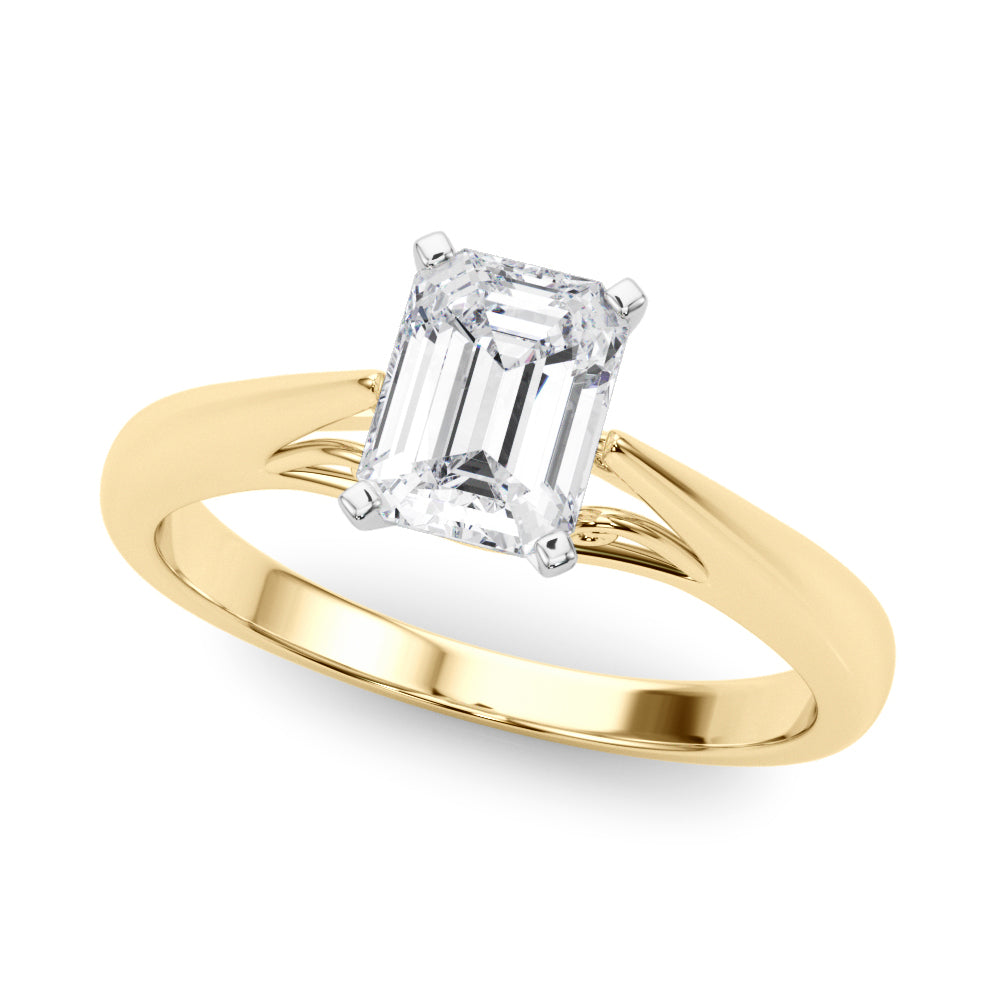 Lustrous Solitaires Any Shape Round Diamond Engagement Ring — 9K/18K Gold & Platinum