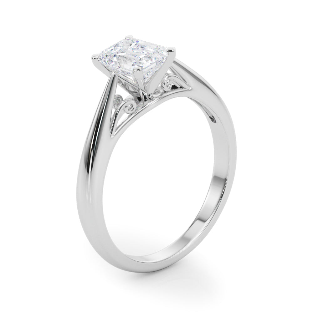 Lustrous Solitaires Any Shape Round Diamond Engagement Ring — 9K/18K Gold & Platinum