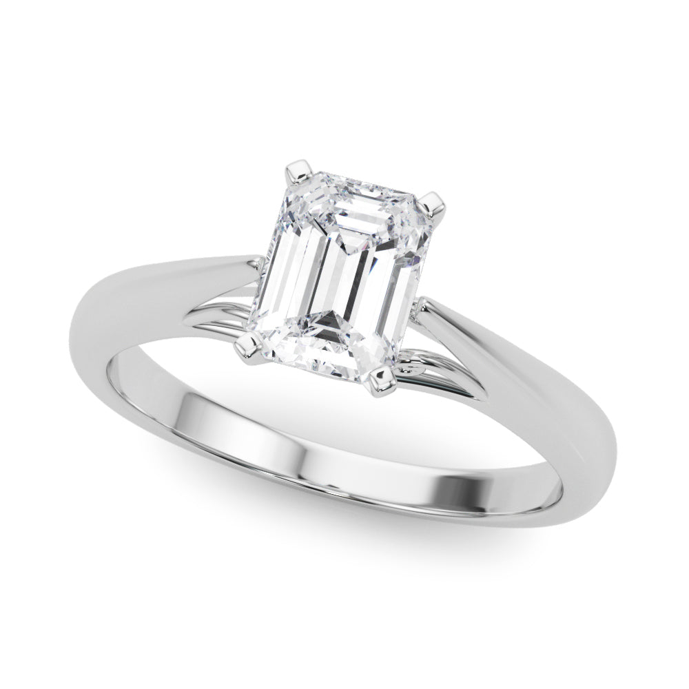 Lustrous Solitaires Any Shape Round Diamond Engagement Ring — 9K/18K Gold & Platinum