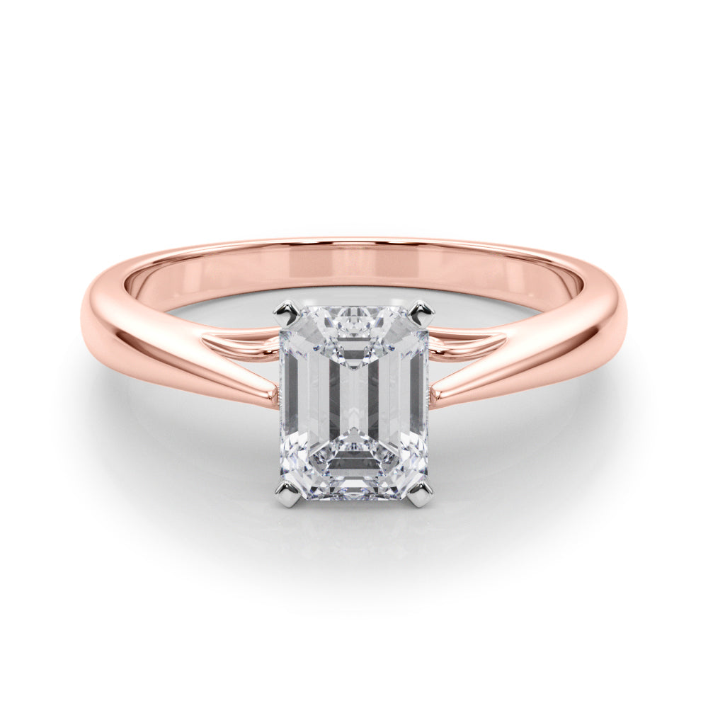Lustrous Solitaires Any Shape Round Diamond Engagement Ring — 9K/18K Gold & Platinum