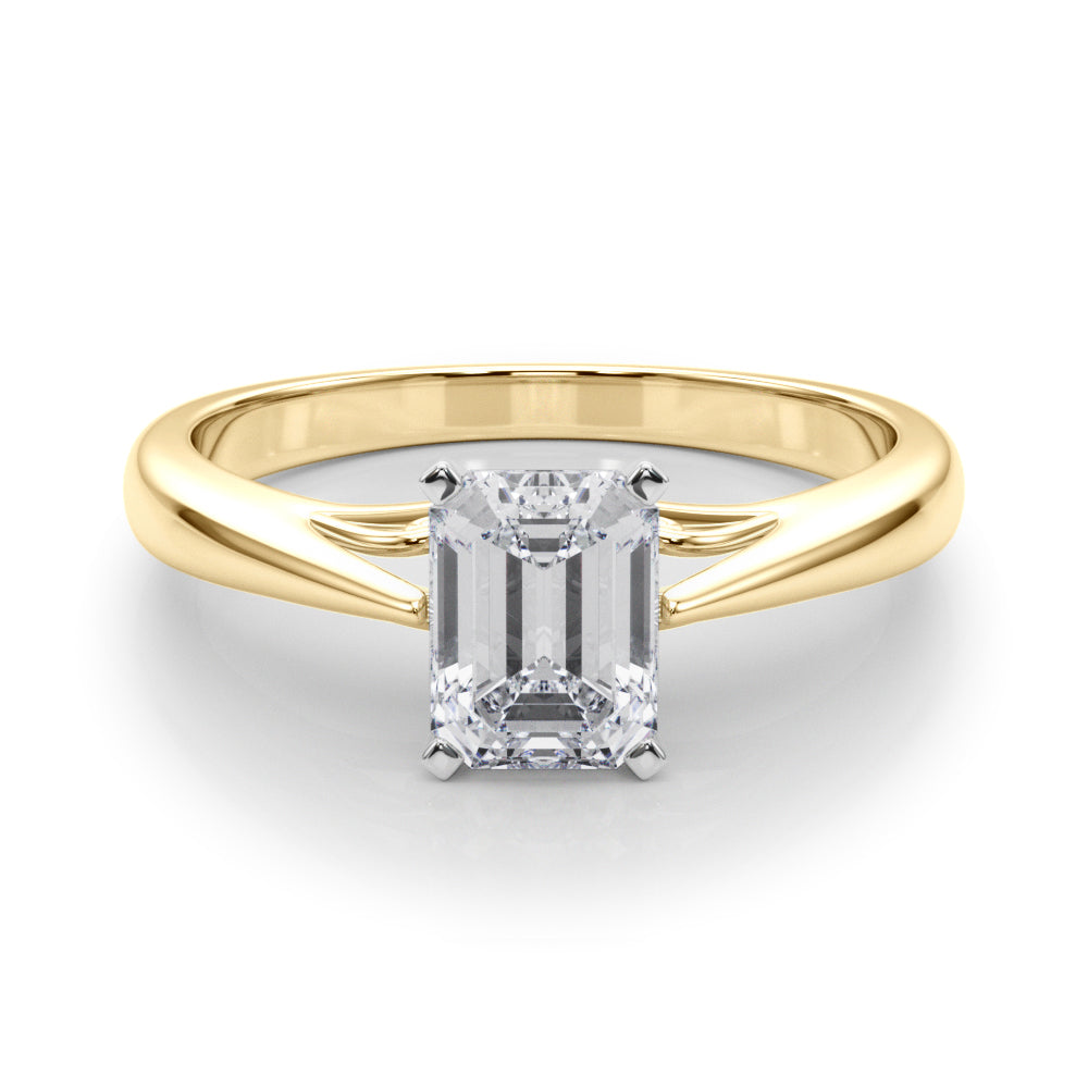 Lustrous Solitaires Any Shape Round Diamond Engagement Ring — 9K/18K Gold & Platinum