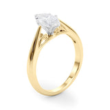 Lustrous Solitaires Any Shape Round Diamond Engagement Ring — 9K/18K Gold & Platinum