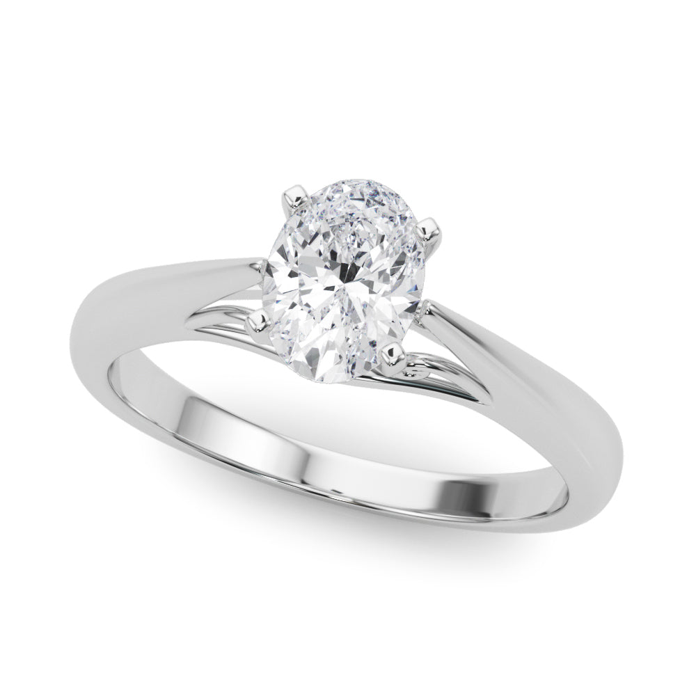 Lustrous Solitaires Any Shape Round Diamond Engagement Ring — 9K/18K Gold & Platinum