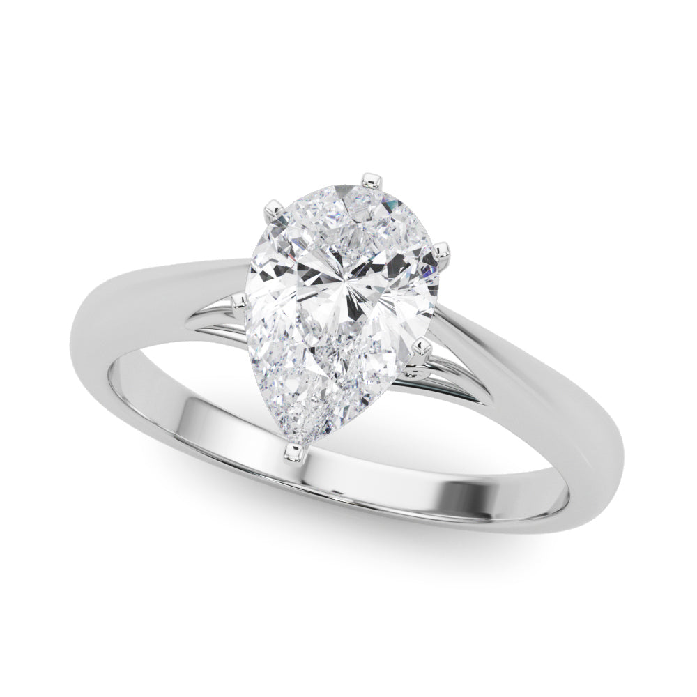 Lustrous Solitaires Any Shape Round Diamond Engagement Ring — 9K/18K Gold & Platinum