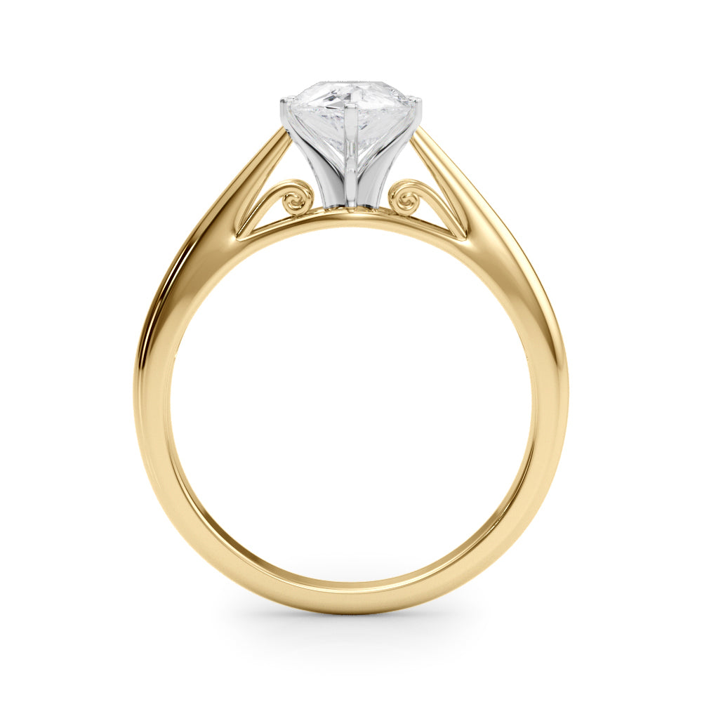Lustrous Solitaires Any Shape Round Diamond Engagement Ring — 9K/18K Gold & Platinum
