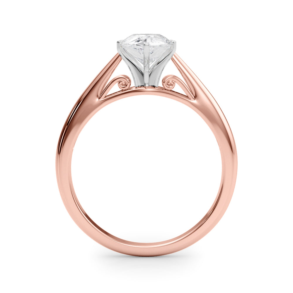 Lustrous Solitaires Any Shape Round Diamond Engagement Ring — 9K/18K Gold & Platinum