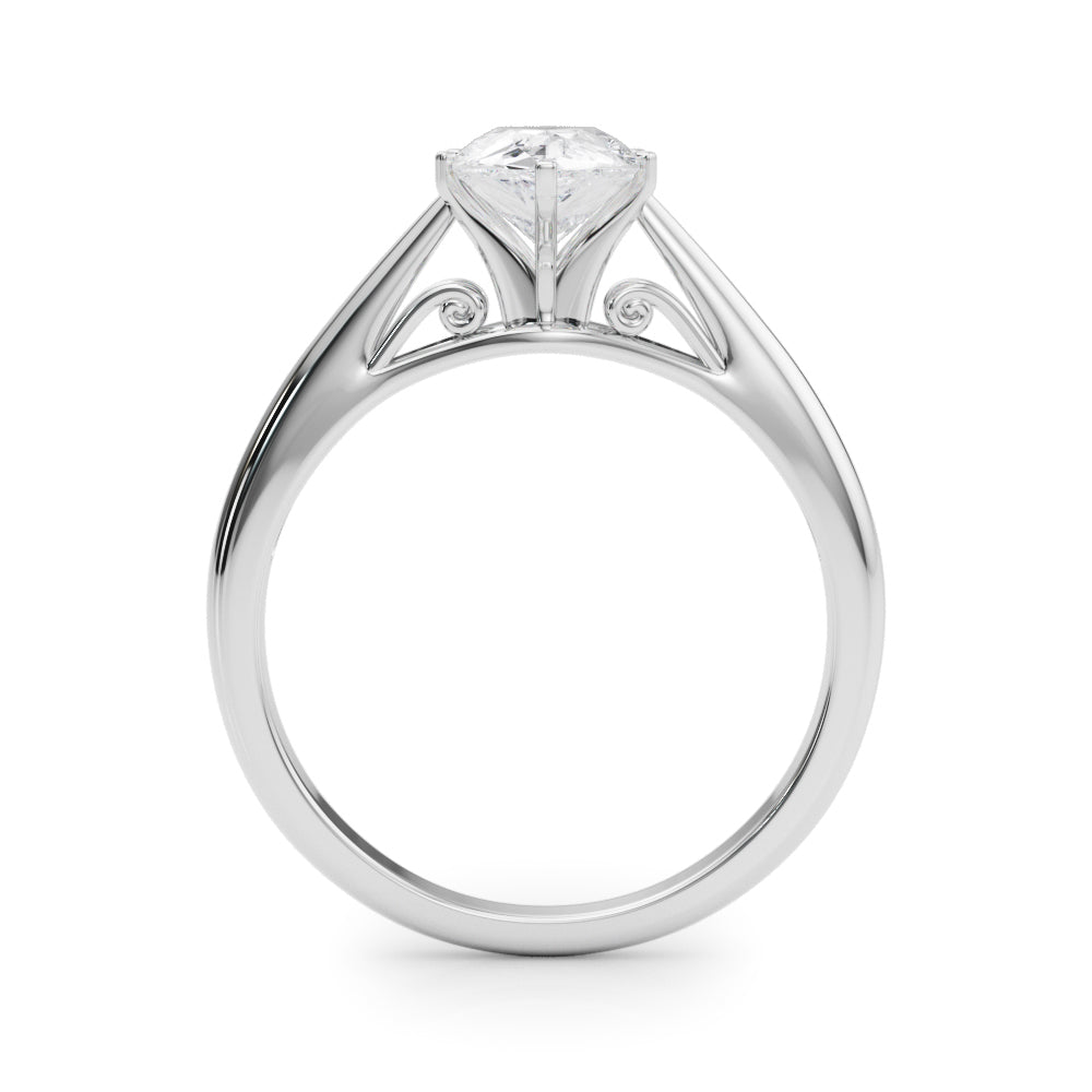 Lustrous Solitaires Any Shape Round Diamond Engagement Ring — 9K/18K Gold & Platinum