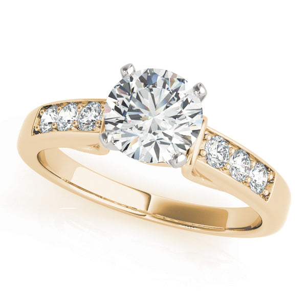 Opulent Channel-Set Round Diamond Engagement Ring — 9K/18K Gold & Platinum