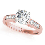 Opulent Channel-Set Round Diamond Engagement Ring — 9K/18K Gold & Platinum