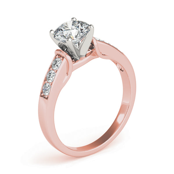 Opulent Channel-Set Round Diamond Engagement Ring — 9K/18K Gold & Platinum