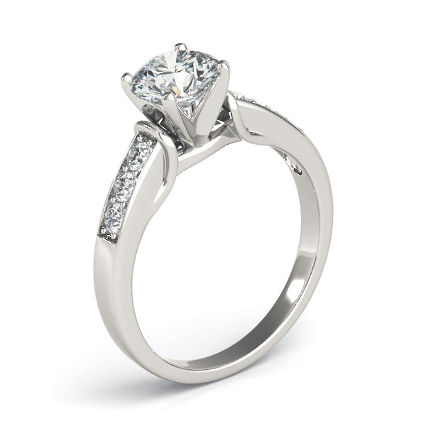 Opulent Channel-Set Round Diamond Engagement Ring — 9K/18K Gold & Platinum