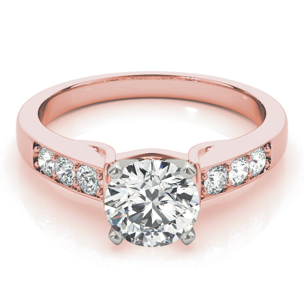 Opulent Channel-Set Round Diamond Engagement Ring — 9K/18K Gold & Platinum