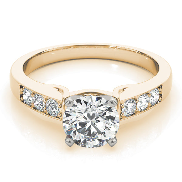 Opulent Channel-Set Round Diamond Engagement Ring — 9K/18K Gold & Platinum