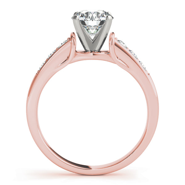 Opulent Channel-Set Round Diamond Engagement Ring — 9K/18K Gold & Platinum