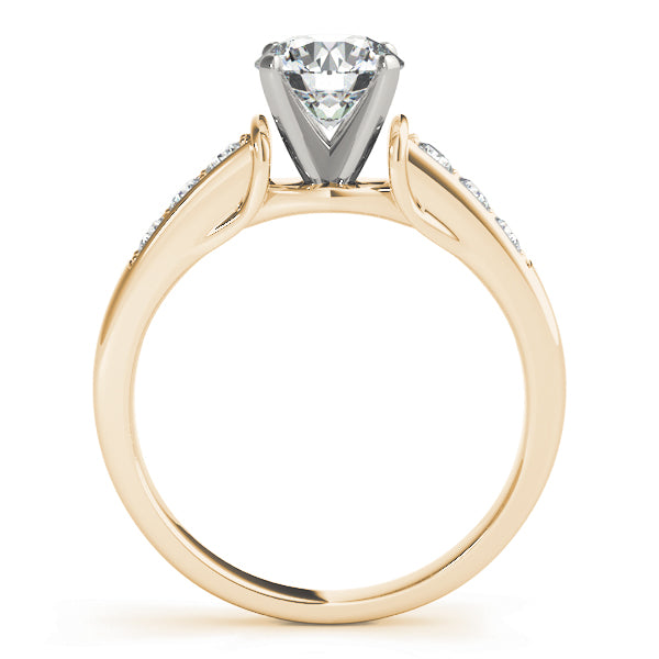 Opulent Channel-Set Round Diamond Engagement Ring — 9K/18K Gold & Platinum