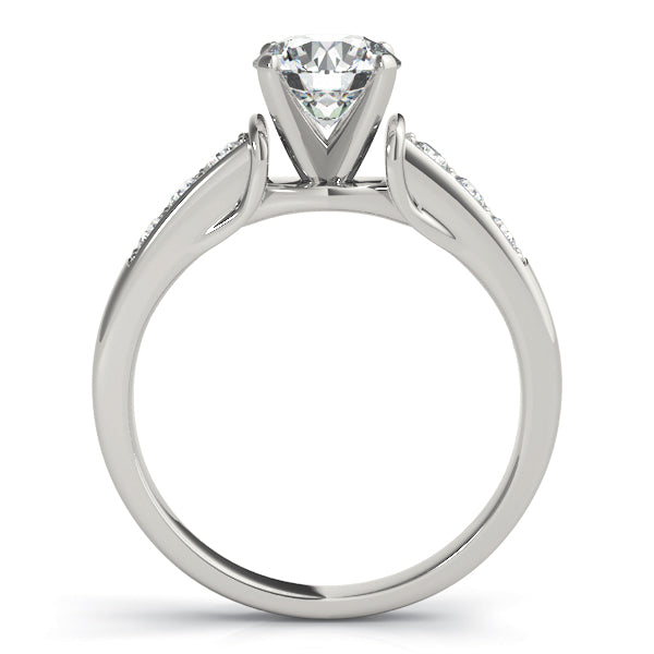 Opulent Channel-Set Round Diamond Engagement Ring — 9K/18K Gold & Platinum