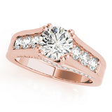 Celestial Channel-Set Round Diamond Engagement Ring — 9K/18K Gold & Platinum