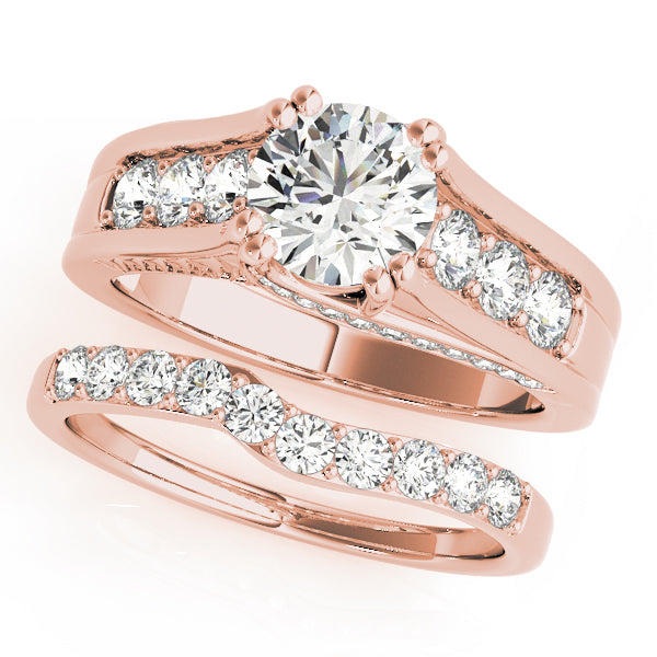 Celestial Channel-Set Round Diamond Engagement Ring — 9K/18K Gold & Platinum