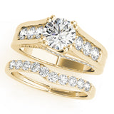 Celestial Channel-Set Round Diamond Engagement Ring — 9K/18K Gold & Platinum