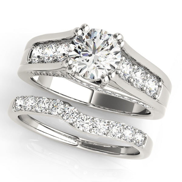 Celestial Channel-Set Round Diamond Engagement Ring — 9K/18K Gold & Platinum
