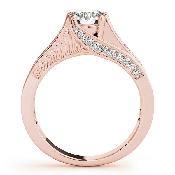 Celestial Channel-Set Round Diamond Engagement Ring — 9K/18K Gold & Platinum