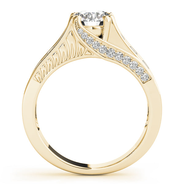 Celestial Channel-Set Round Diamond Engagement Ring — 9K/18K Gold & Platinum