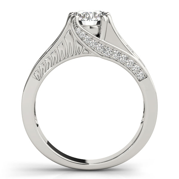 Celestial Channel-Set Round Diamond Engagement Ring — 9K/18K Gold & Platinum