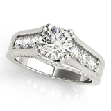 Celestial Channel-Set Round Diamond Engagement Ring — 9K/18K Gold & Platinum