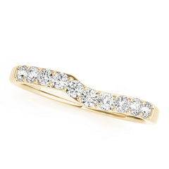 Curved Bands Half Eternity Ring in Gold & Platinum