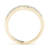 Curved Bands Half Eternity Ring in Gold & Platinum