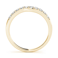 Curved Bands Half Eternity Ring in Gold & Platinum
