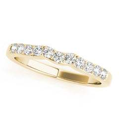 Prong in Channel Curved Half Eternity Ring in Gold & Platinum
